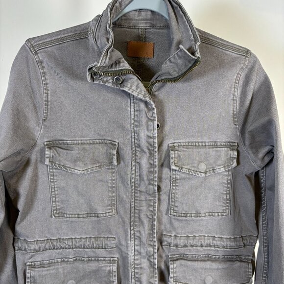 Judy Blue Cargo Utility Olive Jacket Won't Lose My Way Military - Picture 3 of 12